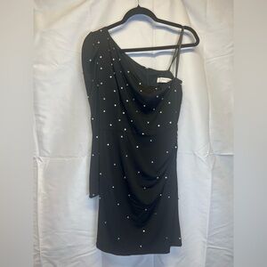 Mac duggal rhinestone one sleeve dress size 6